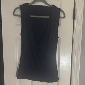 41 Hawthorn Black Tank Top with Wrap Style and Sleeveless Design
